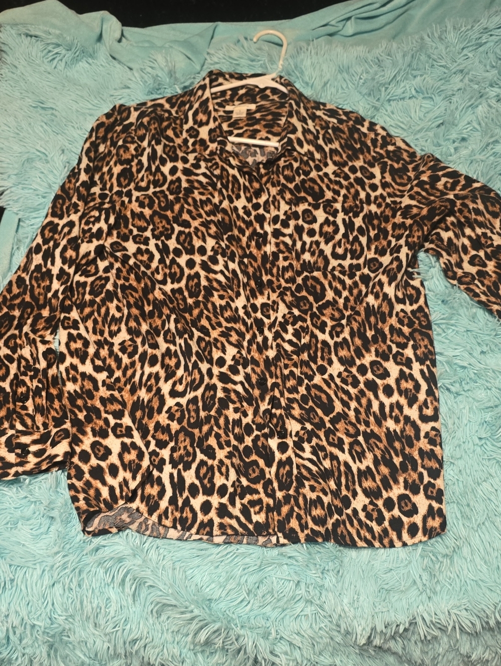 Westbound Leopard Print Button-Up Blouse in Brown and Black